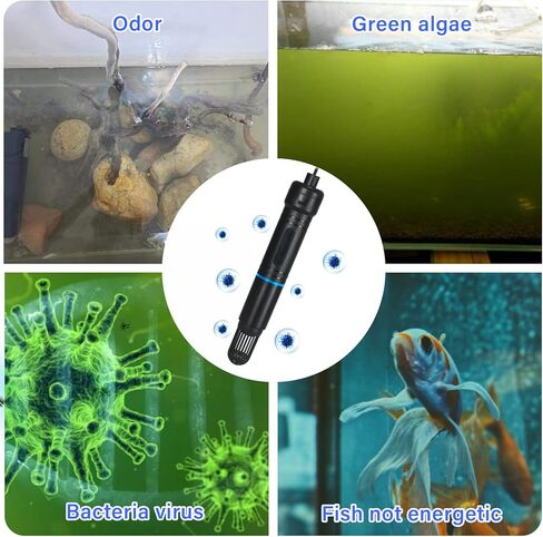 مصباح شفاف لتنظيف مياه حوض السمك، آلة تنظيف خضراء مع غلاف حماية يناسب خزان الأسماك سعة 20-200 جالون، ضوء مقاوم للماء لمرشح مضخة البركة 5 وات 254 نانومتر (المضخة غير متضمنة، المصباح داخل الغلاف) in Kuwait