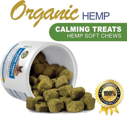 DakPets Hemp Calming Treats for Dogs - Made in USA w/Hemp Oil - Dog Anxiety Relief - Natural Separation Aid - Stress Relief - Fireworks - Storms - Barking 120 Soft Chews in Kuwait