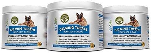 DakPets Hemp Calming Treats for Dogs - Made in USA w/Hemp Oil - Dog Anxiety Relief - Natural Separation Aid - Stress Relief - Fireworks - Storms - Barking 120 Soft Chews in Kuwait