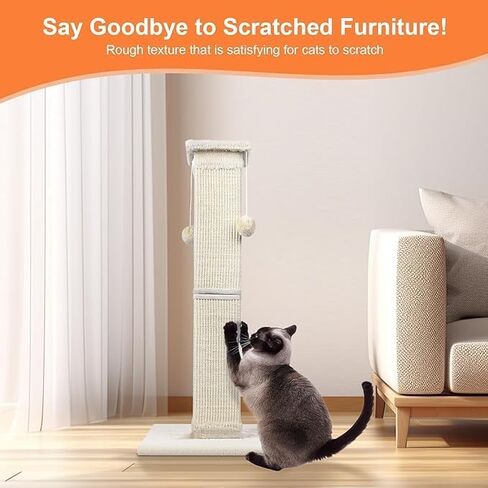 SOCARER Cat Scratching Post for Indoor Cats 33 inch Large Sisal Cat Scratcher in Kuwait