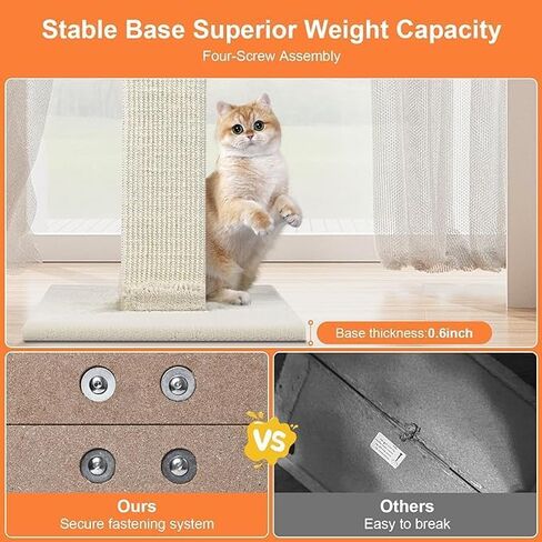 SOCARER Cat Scratching Post for Indoor Cats 33 inch Large Sisal Cat Scratcher in Kuwait