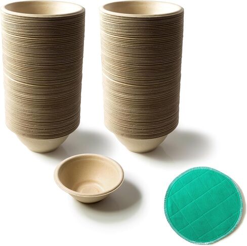 Disposable Pet Food Bowls Bulk Pack 200 Pcs 8 Oz/1 Cup Compostable Sugarcane Fiber Ideal for Cats, Small Breed Dogs, Puppies, Kittens. Heavy-duty Indoor Outdoor Travel Feeding Dishes in Saudi Arabia