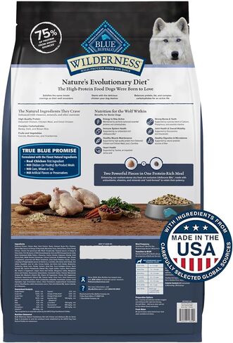 Blue Buffalo Wilderness Senior High Protein Dry Dog Food With Real Chicken Plus Wholesome Grains, Made in the USA with Natural Ingredients, Chicken, 24-lb. Bag in Saudi Arabia