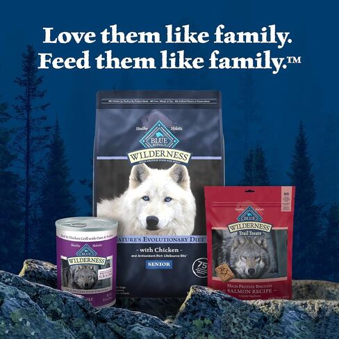 Blue Buffalo Wilderness Senior High Protein Dry Dog Food With Real Chicken Plus Wholesome Grains, Made in the USA with Natural Ingredients, Chicken, 24-lb. Bag in Saudi Arabia
