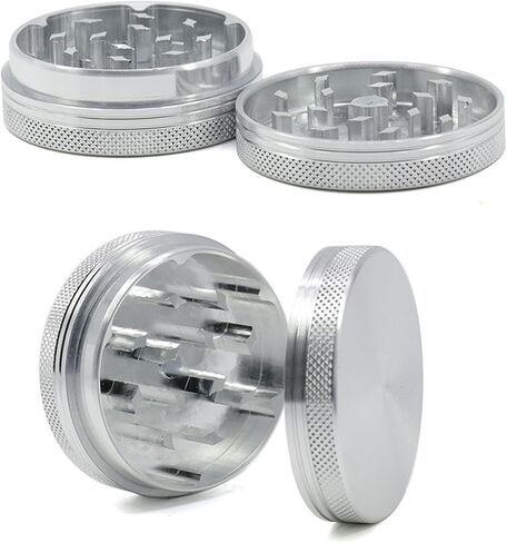 Spice Grinder CrashSpice Grinder Crasher 2inch Portable Magnetic Lid 2 layerser 2inch Portable Magnetic Lid 2 layers (silver) in Saudi Arabia