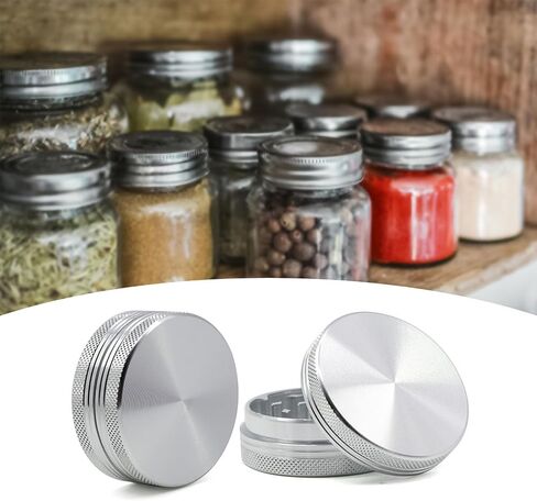 Spice Grinder CrashSpice Grinder Crasher 2inch Portable Magnetic Lid 2 layerser 2inch Portable Magnetic Lid 2 layers (silver) in Saudi Arabia