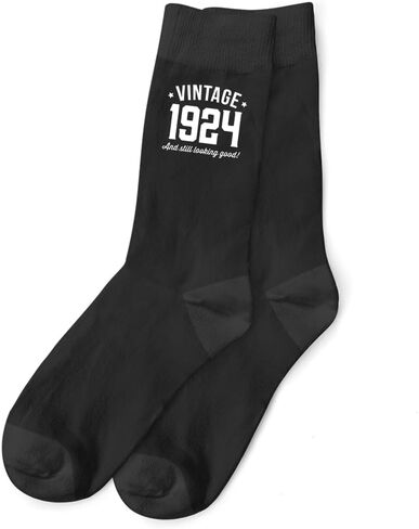 جوارب هدية عيد الميلاد الـ 100 فكرة هدية تذكارية جديدة لعمر 100 عام جوارب رجالية مقاس 7-12 (أسود (HT)، قطن) in Kuwait