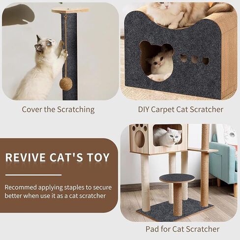 Cat Scratch Furniture Protector Mat DIY Cat Scratch Pad Self-Adhesive, Pet Scratching Post Cat Scratcher Carpet Anti Cat Scratch for Cat Tree/Door/Couch (Dark gray, 11.8 * 23 inch) in Saudi Arabia