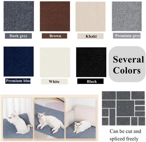 Cat Scratch Furniture Protector Mat DIY Cat Scratch Pad Self-Adhesive, Pet Scratching Post Cat Scratcher Carpet Anti Cat Scratch for Cat Tree/Door/Couch (Dark gray, 11.8 * 23 inch) in Saudi Arabia