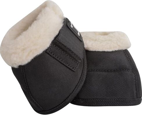 Classic Equine Dyno Fleece Bell Boots L Black in Kuwait