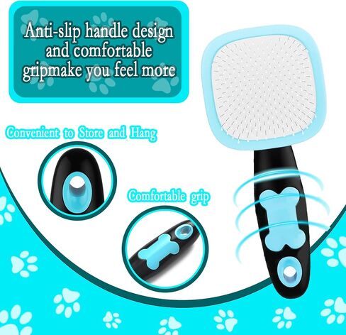 Dog Brush and Cat Brush, Pet Grooming Brush Gently Cleans Pin Brush for Hair Removal Cat and Dog Hair Brush for Small Dogs Yorkshire Terrier Pomeranian Poodle and Cat in Saudi Arabia