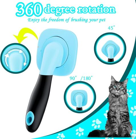 Dog Brush and Cat Brush, Pet Grooming Brush Gently Cleans Pin Brush for Hair Removal Cat and Dog Hair Brush for Small Dogs Yorkshire Terrier Pomeranian Poodle and Cat in Saudi Arabia