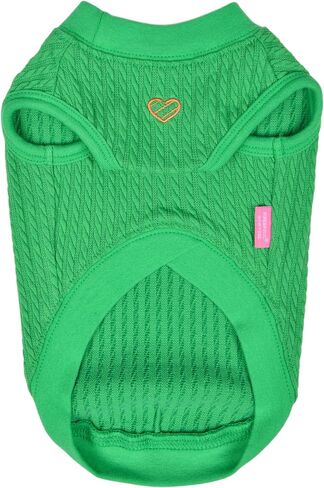 Pinkaholic New York Spring/Summer Grace Dog Shirt Trendy Fashionable Cute Dog Apparel, Green, Large in Saudi Arabia