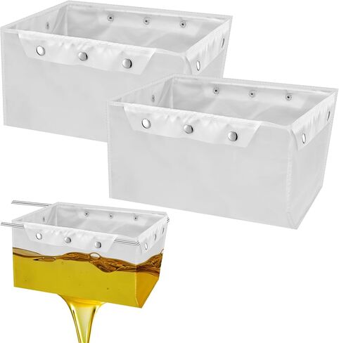 2 Pcs Reusable Flow Fryer Oil Filter Bag Fryer Filter Bag Only Fry Oil Filter No Frame Included Suitable for 70 lb Polishing Oil, Easy to Clean with Hot Water in Kuwait