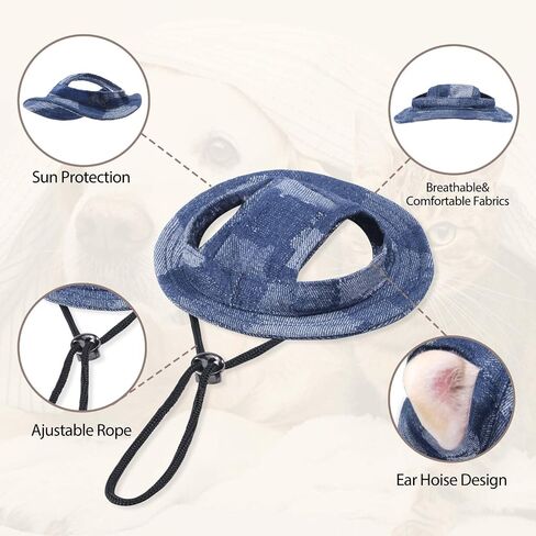 Pet Hat for Cats Dogs Only with Adjustable String Pet Hat Small Pet for Small and Medium Cats Birthday Party Costume Decoration (Light Blue, Small) in Saudi Arabia