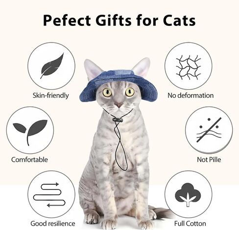 Pet Hat for Cats Dogs Only with Adjustable String Pet Hat Small Pet for Small and Medium Cats Birthday Party Costume Decoration (Light Blue, Small) in Saudi Arabia