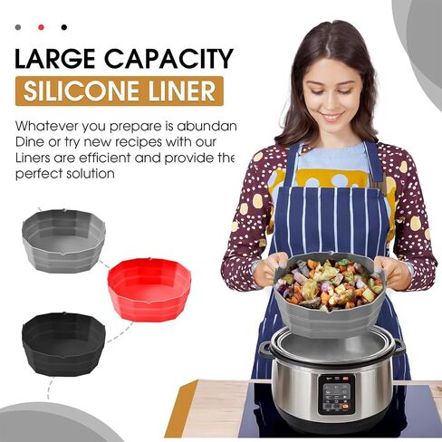 Silicone Crockpot Liners,6-7 Quart Oval Reusable Crock pot Divider Insert,Slow Cooker Liners,BPA-Free, Dishwasher Safe(Black) in Saudi Arabia