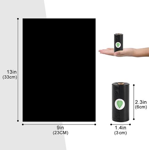Dog Poop Bags Rolls With Dispenser And Holder For Leash,Refill Rolls,Heavy Duty,Black,Lavender Scented,16 Pack of 15,240 Count. in Saudi Arabia