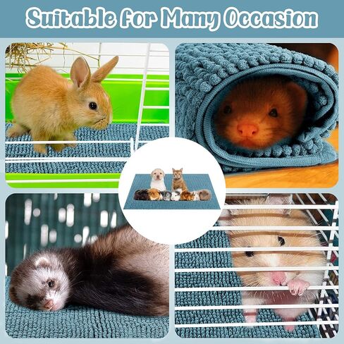 2Pack Guinea Pig Bedding,24" X 16" Guinea Pig Cage Liners, Washable Pet Mat for Rabbit, Chinchilla,Dog,Cat. Guinea Pig Pee Pads Reusable Absorbent Guinea Pig Fleece Cage Liners Pet Pee Pads(Blue) in Saudi Arabia