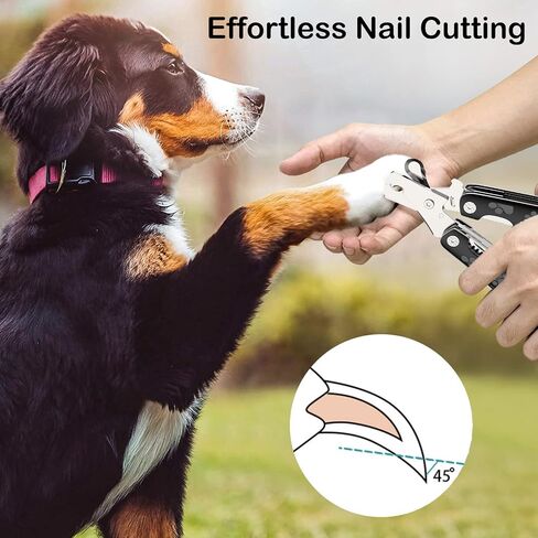DOUBFIVSY Dog Nail Clippers, 4 in 1 Professional Heavy Duty Metal Dog Cat Nail Trimmer with Nail File Grooming Comb Dog Toenail Clipper Pet Nail Clipper for Large Medium Small Dogs Cats (Black) in Saudi Arabia