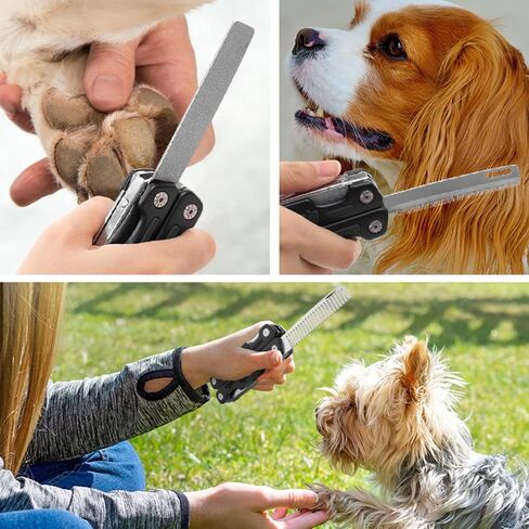 DOUBFIVSY Dog Nail Clippers, 4 in 1 Professional Heavy Duty Metal Dog Cat Nail Trimmer with Nail File Grooming Comb Dog Toenail Clipper Pet Nail Clipper for Large Medium Small Dogs Cats (Black) in Saudi Arabia