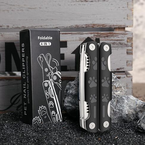 DOUBFIVSY Dog Nail Clippers, 4 in 1 Professional Heavy Duty Metal Dog Cat Nail Trimmer with Nail File Grooming Comb Dog Toenail Clipper Pet Nail Clipper for Large Medium Small Dogs Cats (Black) in Saudi Arabia