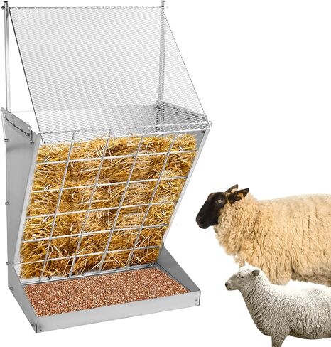 تغذية القش للماعز والحصان، وحدة تغذية القش للماعز، معدن شديد التحمل 2 في 1، وحدة تغذية القش والحبوب، سعة كبيرة، رف القش مع خطاف قابل للتعديل لتثبيت مختلف، وحدة تغذية القش للماعز والأغنام والأبقار in Kuwait
