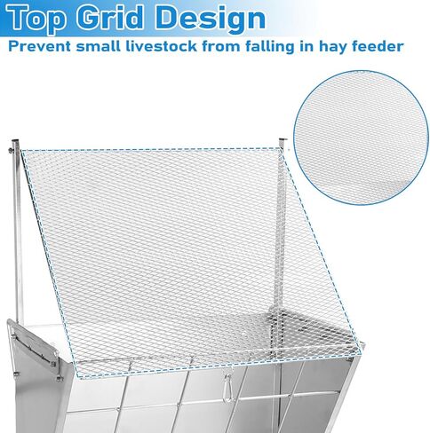 تغذية القش للماعز والحصان، وحدة تغذية القش للماعز، معدن شديد التحمل 2 في 1، وحدة تغذية القش والحبوب، سعة كبيرة، رف القش مع خطاف قابل للتعديل لتثبيت مختلف، وحدة تغذية القش للماعز والأغنام والأبقار in Kuwait