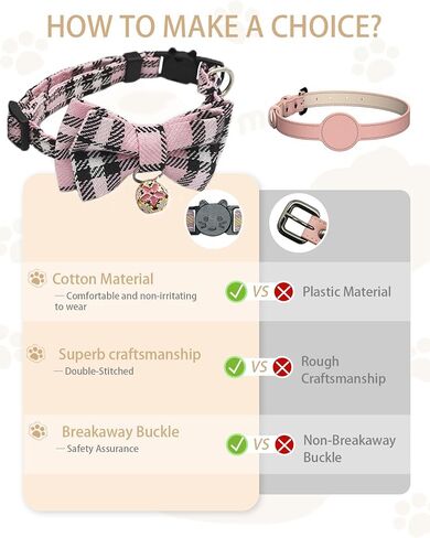 Plush Bow Tie Breakaway Cat Collar with Bells 2 Pack - Stylish Design fits Boy Cats and Girl Cats, Adjustable 7.5-12.6 inches (Black & Red) in Saudi Arabia