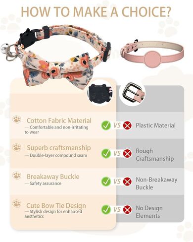 Plush Bow Tie Breakaway Cat Collar with Bells 2 Pack - Stylish Design fits Boy Cats and Girl Cats, Adjustable 7.5-12.6 inches (Black & Red) in Saudi Arabia