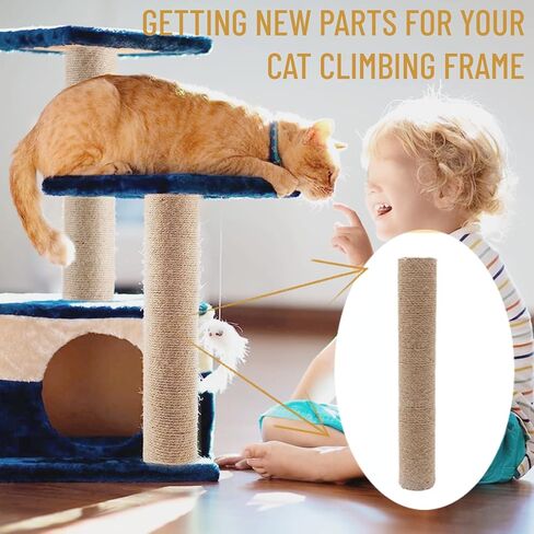 4 قطع بديلة لعمود الخدش للقطط 15.7 بوصة × 3.1 بوصة بديلة لعمود الخدش للقطط، عمود استبدال شجرة القطط، أعمدة خدش حبل القنب، ملحقات أثاث القطط (مع براغي) in Kuwait