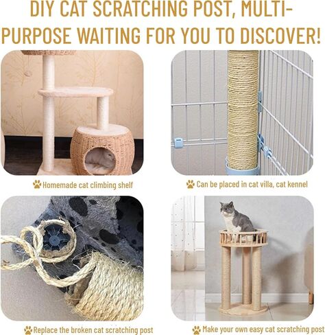 4 قطع بديلة لعمود الخدش للقطط 15.7 بوصة × 3.1 بوصة بديلة لعمود الخدش للقطط، عمود استبدال شجرة القطط، أعمدة خدش حبل القنب، ملحقات أثاث القطط (مع براغي) in Kuwait