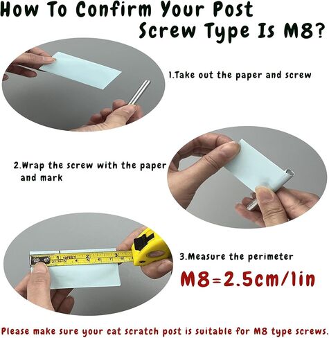 4 عبوات بديلة لعمود الخدش للقطط، 15.7 × 3.14 بوصة M8 براغي M8 شجرة الجوت للقطط خدش عمود إعادة ملء أجزاء القطب، أعمدة خدش DIY لبرج شجرة القطط (الجوت) in Kuwait