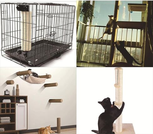 4 عبوات بديلة لعمود الخدش للقطط، 15.7 × 3.14 بوصة M8 براغي M8 شجرة الجوت للقطط خدش عمود إعادة ملء أجزاء القطب، أعمدة خدش DIY لبرج شجرة القطط (الجوت) in Kuwait