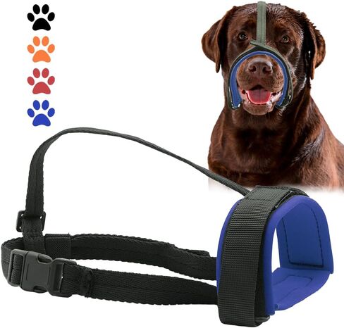 Gentle Dog Muzzle Guard for Small, Medium and Large Sized Dogs, Soft Neoprene Padding, Prevent Biting, Barking, Chewing, Allow Drinking and Breathing(Red, Large) in Kuwait