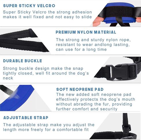 Gentle Dog Muzzle Guard for Small, Medium and Large Sized Dogs, Soft Neoprene Padding, Prevent Biting, Barking, Chewing, Allow Drinking and Breathing(Red, Large) in Kuwait