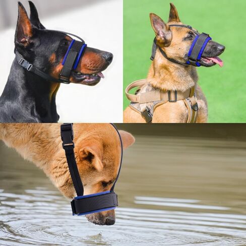 Gentle Dog Muzzle Guard for Small, Medium and Large Sized Dogs, Soft Neoprene Padding, Prevent Biting, Barking, Chewing, Allow Drinking and Breathing(Red, Large) in Kuwait
