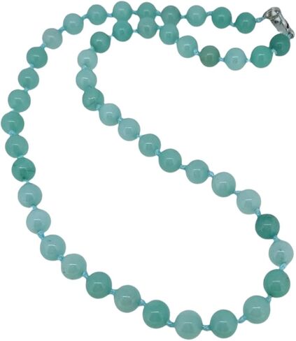 Women's Handmade Gemstone Necklace - 8mm Natural Gemstone Beaded Necklace for Women Ladies (Blue) in Saudi Arabia