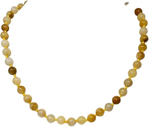 Women's Handmade Gemstone Necklace - 8mm Natural Gemstone Beaded Necklace for Women Ladies (Blue) in Saudi Arabia