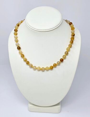 Women's Handmade Gemstone Necklace - 8mm Natural Gemstone Beaded Necklace for Women Ladies (Blue) in Saudi Arabia