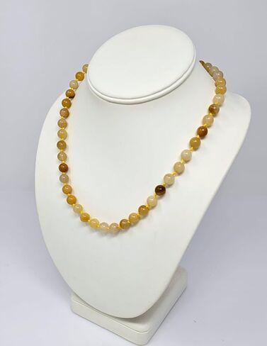 Women's Handmade Gemstone Necklace - 8mm Natural Gemstone Beaded Necklace for Women Ladies (Blue) in Saudi Arabia