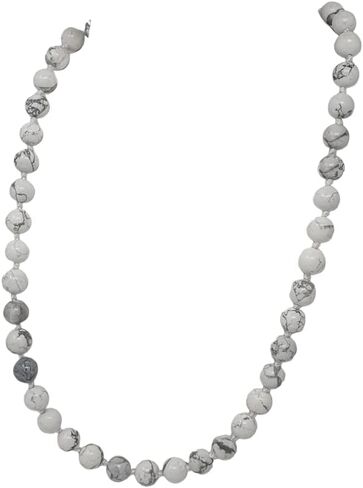 Women's Handmade Gemstone Necklace - 8mm Natural Gemstone Beaded Necklace for Women Ladies (Blue) in Saudi Arabia