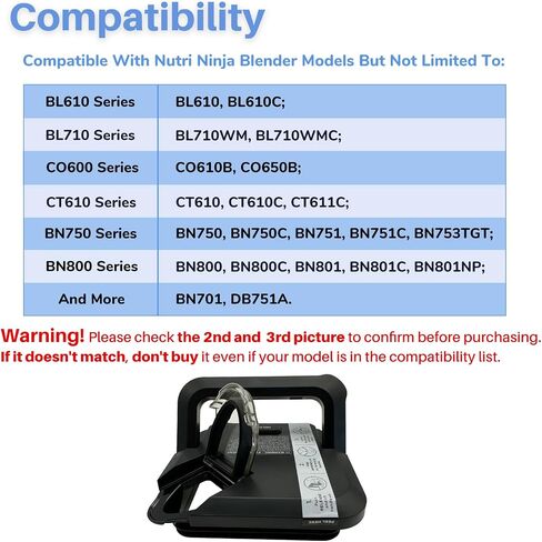Blender 72 oz XL Pitcher Locking Lid, Jar Top Cover Replacement Part Compatible with Ninja 1000 1200 1500 Watt BL610 BL610C BL710WM BN750 BN751 BN800 BN801 CO610B CO650B CT610 CT610C CT611C DB751A in Saudi Arabia