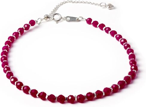 Vintage Real Natural Ruby Bracelet 0.12x0.12″ Round Shape Gemstone 925 Sterling silver Overlay Handmade Cuff Crystal Jewelry in Kuwait