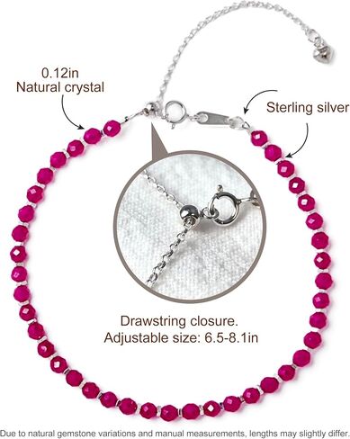 Vintage Real Natural Ruby Bracelet 0.12x0.12″ Round Shape Gemstone 925 Sterling silver Overlay Handmade Cuff Crystal Jewelry in Kuwait