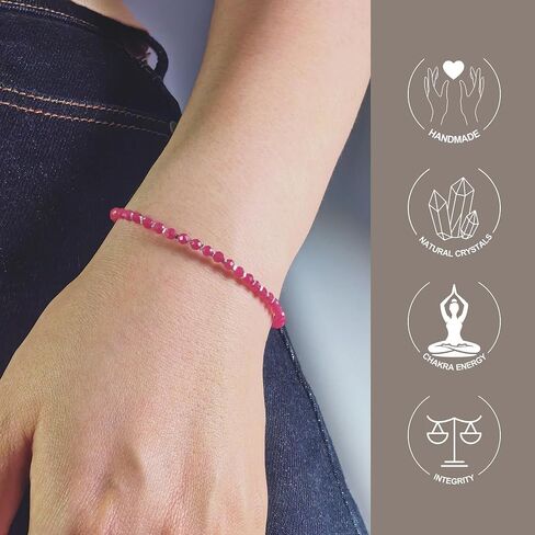 Vintage Real Natural Ruby Bracelet 0.12x0.12″ Round Shape Gemstone 925 Sterling silver Overlay Handmade Cuff Crystal Jewelry in Kuwait
