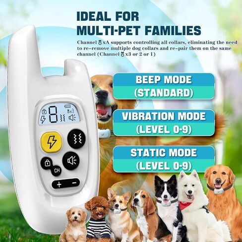 Dog Shock Collar with Remote - [2024 Newly Upgraded] Dog Training Collar for Small Medium Large Dogs, Rechargeable E Collar for Dogs Training, IPX7 Waterproof Electric Collar with Unique Shock-Lock in Saudi Arabia
