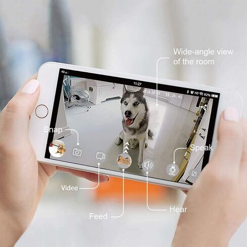 SKYMEE 8L WiFi Pet Feeder Automatic Food Dispenser for Cats & Dogs - 1080P Full HD Pet Camera Treat Dispenser with Night Vision and 2-Way Audio, Wi-Fi Enabled App for iPhone and Android in Saudi Arabia