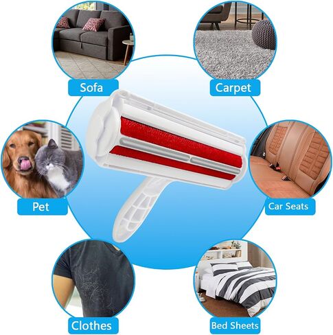 Pet Hair Remover-Lint Roller for Pet Hair-Cat and Dog Hair Remover for Couch, Furniture, Carpet, Car Seat, Reusable Pet Hair Roller with Self-Cleaning Base-Upgraded Animal Fur Removal Tool in Saudi Arabia