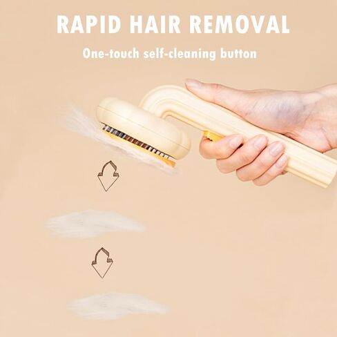 Cat Brush with Release Button for Shedding, Self Cleaning Cat Hair Brush for Indoor Cats (Orange) in Saudi Arabia